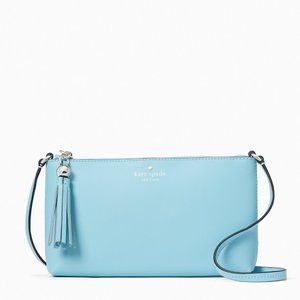 New Kate Spade Amy Ivy Street Crossbody Smooth Leather Fountain Blue